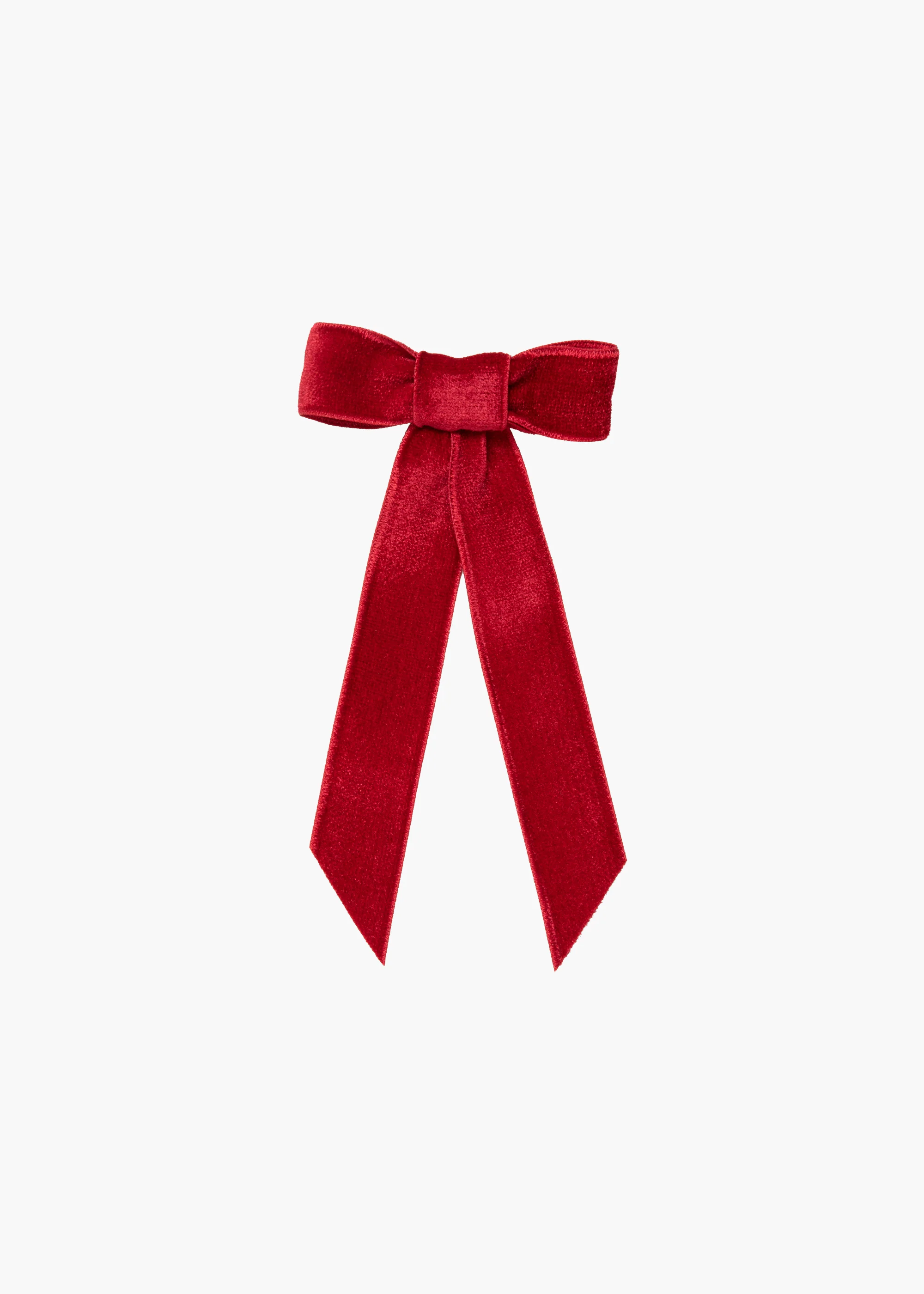 Velvet Bow Barrette -- Rouge
