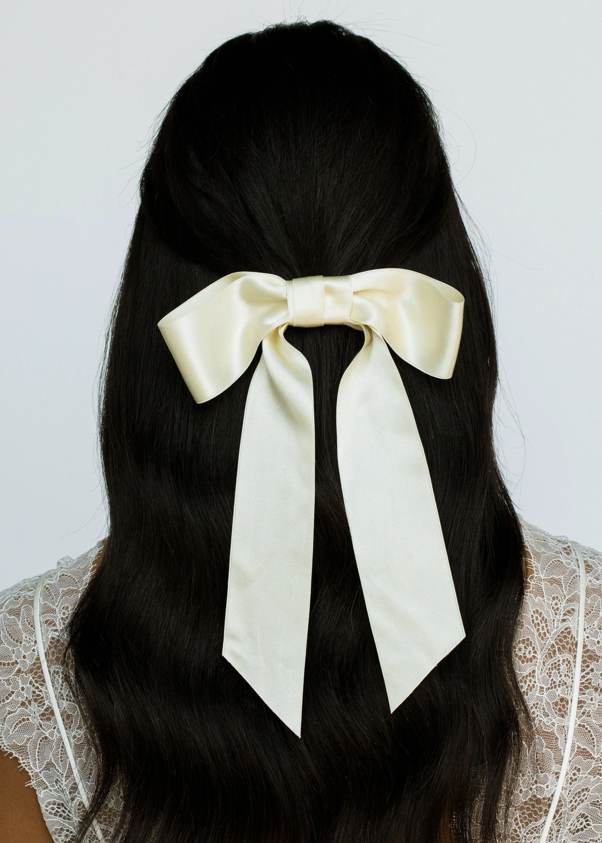 Virginia Bow Barrette -- Cream
