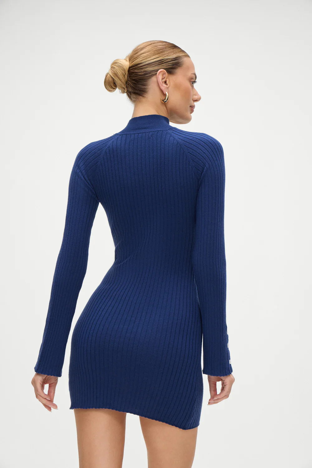 Isla Long  Sleeve Mini Dress - Midnight Blue