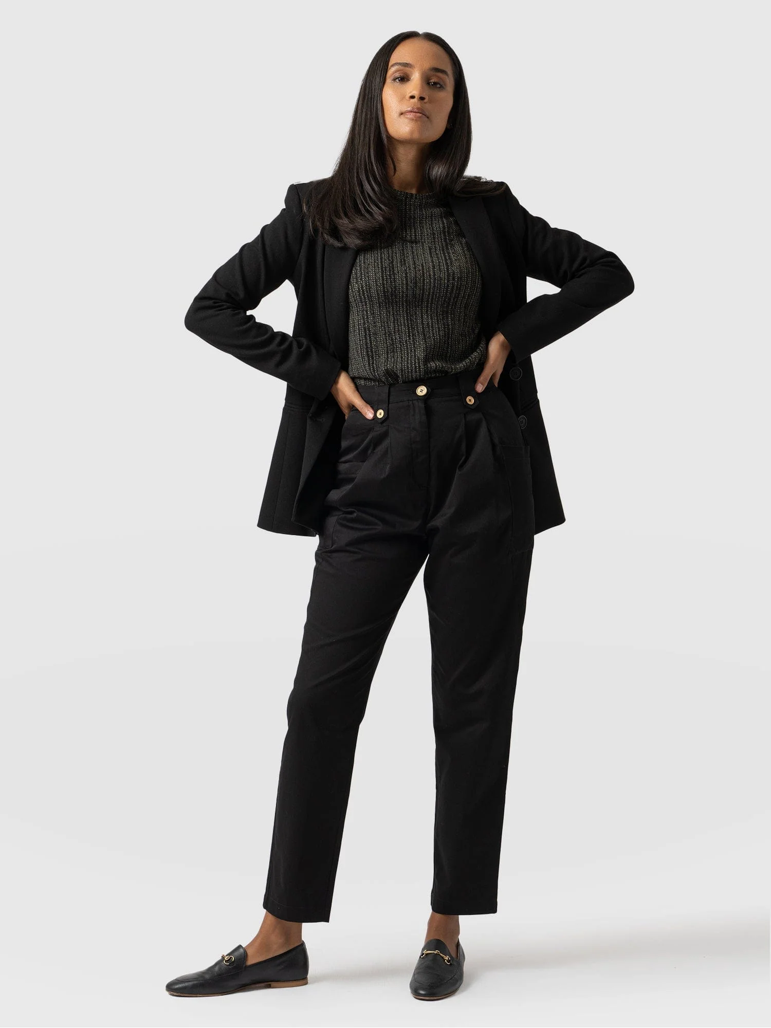 High Waisted Cargo Pant - Black