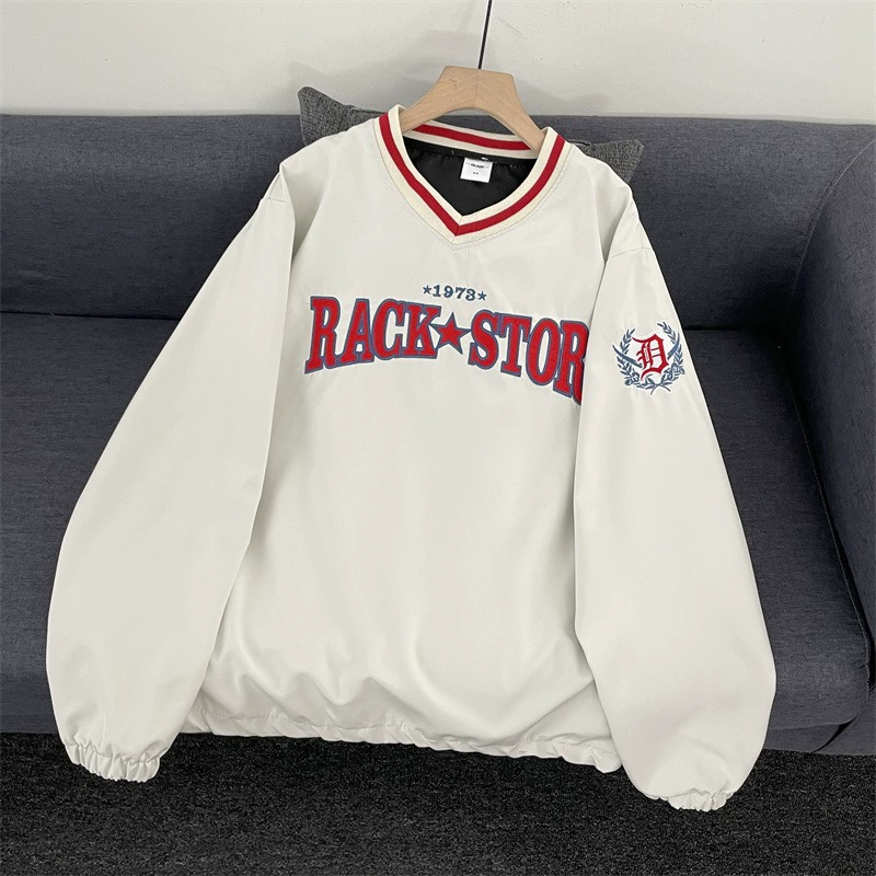 Autumn unisex American high street sportswear hoodie, street hip-hop loose V-neck casual pullover long-sleeved top